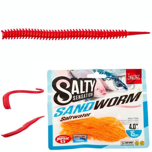 Черви Lucky John Salt Water Sandworm 2.0in (05.00) 24шт, съедобные, искусственные