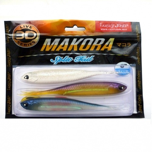 Виброхвосты Lucky John 3D Series MAKORA SPLIT TAIL 6.0in (15,24) 3шт